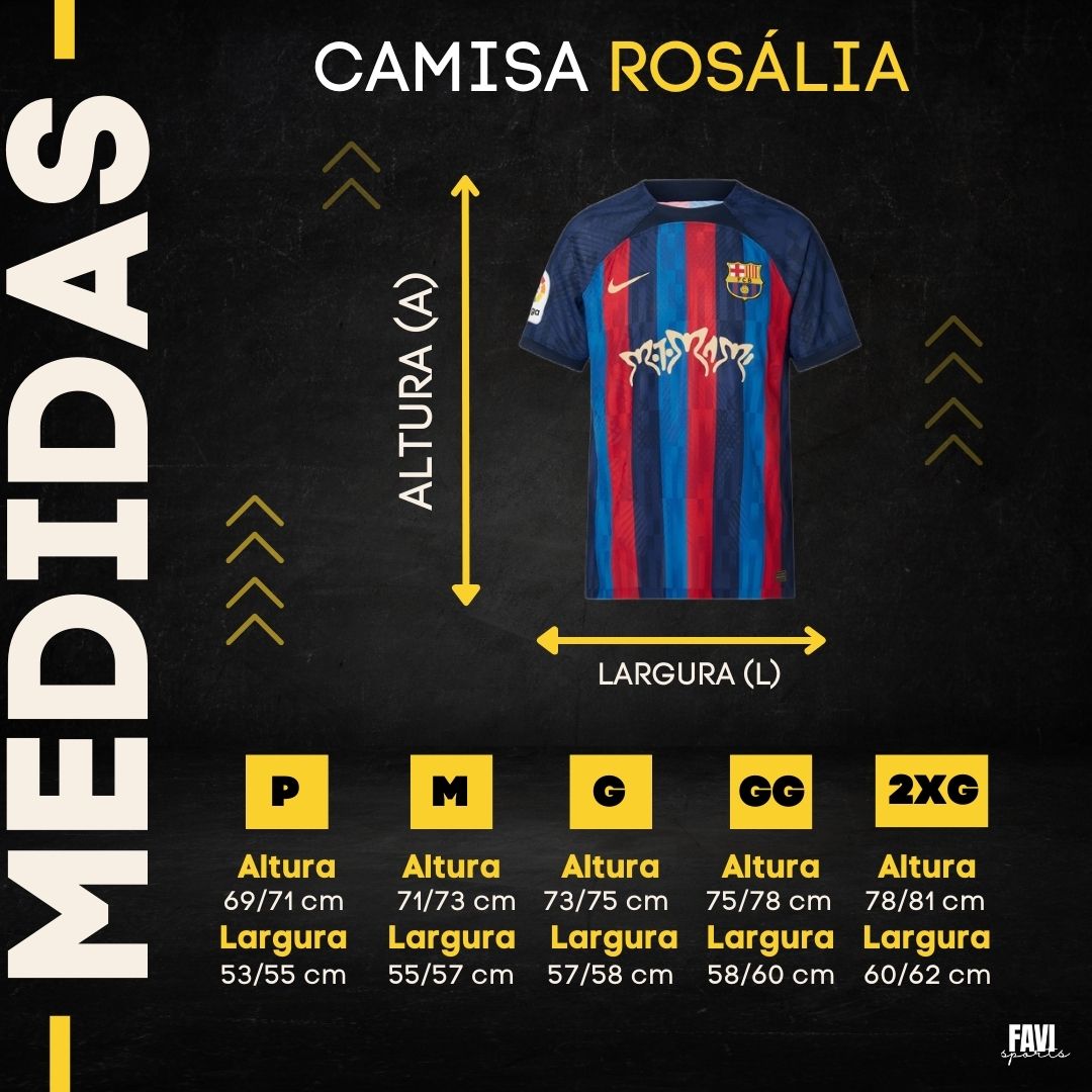 camisa rosalia barcelona tamanho